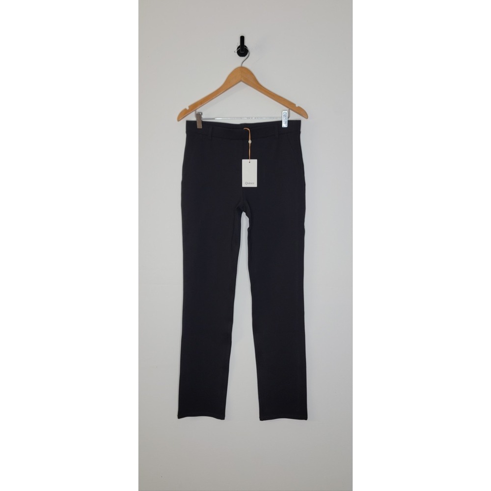 Quince Ultra-Stretch Ponte Straight Leg Pant Women's Size Medium Pull On Black